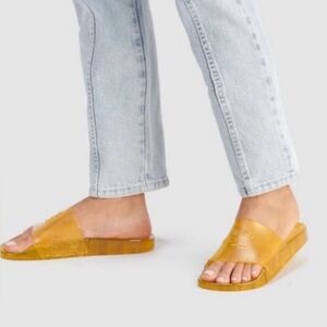 Coach Women's Amber Yellow Transparent Slide Sandals